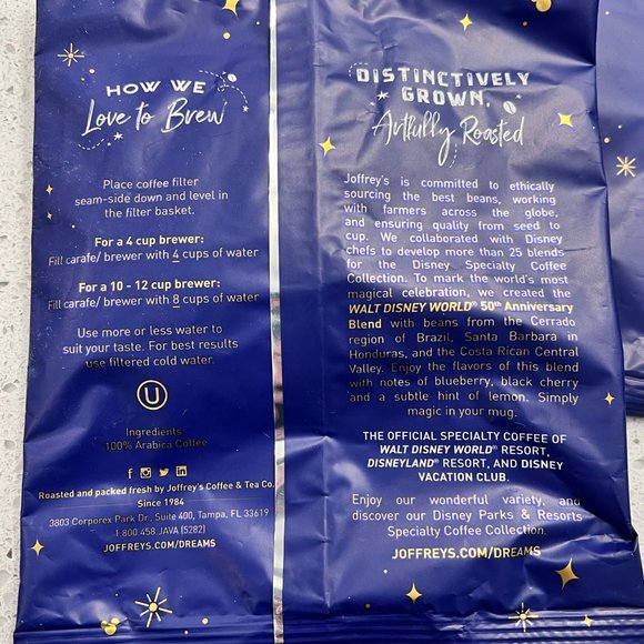 Joffrey's Disney's 50th Anniversary Dark Roast Set of 6 Packages - Picture 3 of 3